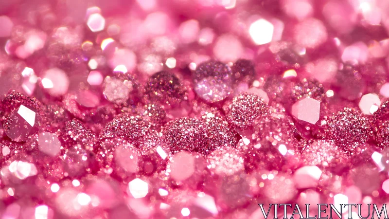 Macro study of pink glitter bokeh rendering luminous specular highlights