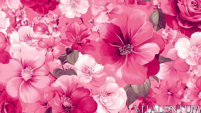 Vibrant Pink Floral Garden Bursting with Blooms.