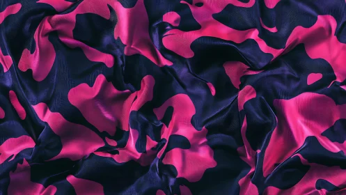 Electric magenta camo waves ripple across silky midnight folds.