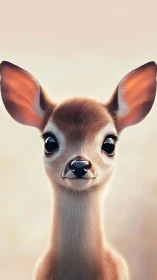 Digital rendering depicts a frontal view of juvenile deer head