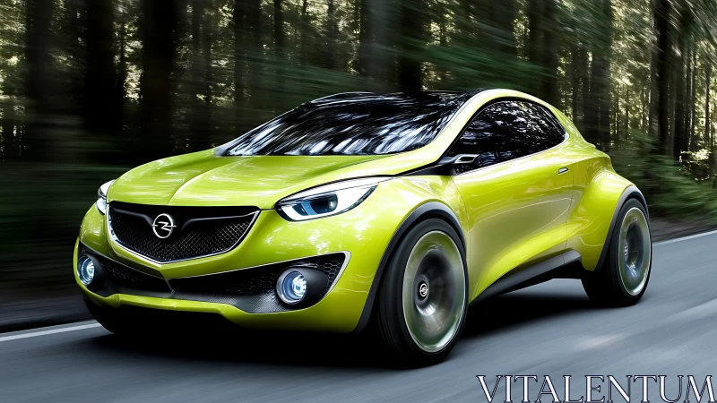 Aerodynamic lime crossover concept demonstrates dynamic motion blur