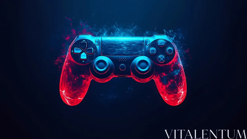 Neon-Illuminated Gaming Controller with Thermal Energy Distortion Effects