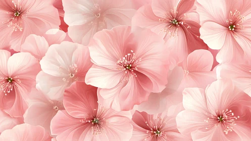 Soft pink blossoms drifting in a dreamy floral embrace.