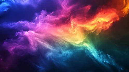 Radiant nebula waves flow across a dark cosmic horizon