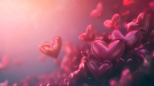 Luminous Hearts: Romantic Pink Bokeh Glow.