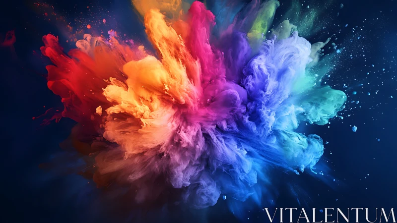 Vibrant color explosion blooms against a deep midnight blue