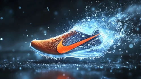 Hydrodynamic running shoe in high-speed aquatic impact study.