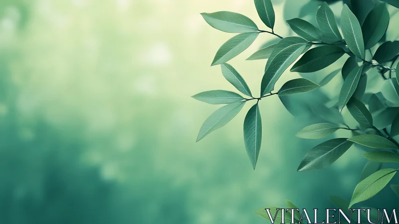 Sunlit leaves lean into a dreamy teal morning hush