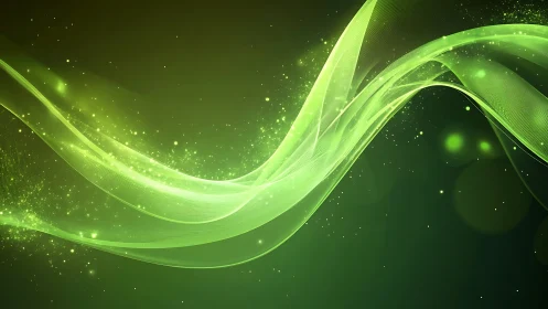 Luminous green waveforms with particulate energy diffusion.