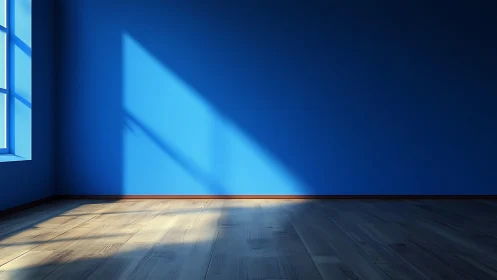 Soft morning light gently brightens a calm blue room