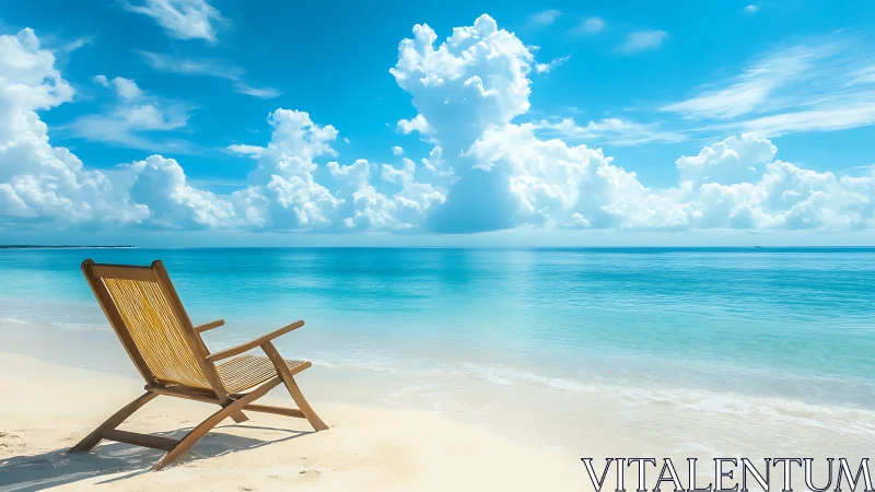 Solitude lounger basking under cathedral clouds of blue.