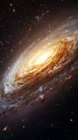 Galactic whirlpool bends starlight into a molten golden eye