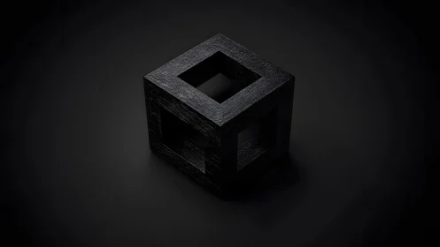Monochrome cubic frame renders as textured geometric object
