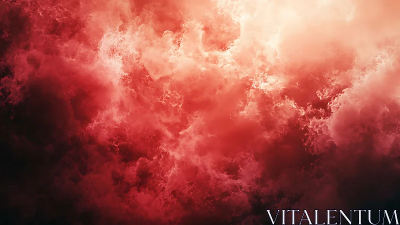 Crimson nebula clouds bloom like slow cosmic fireworks