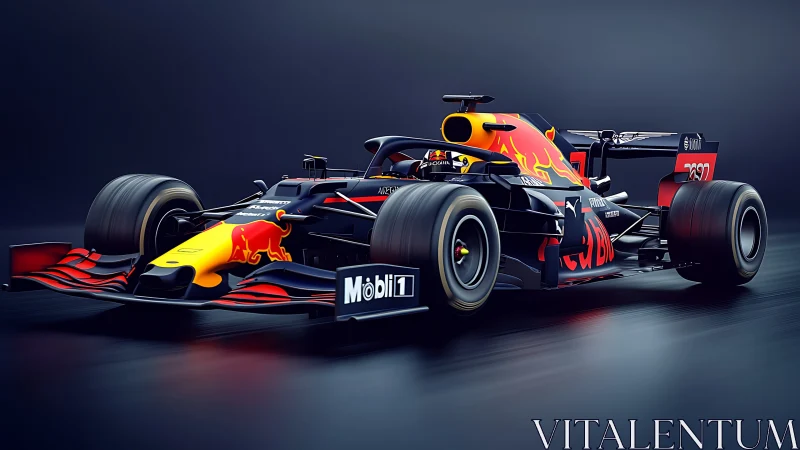 Red Bull Formula racing car rendered in digital detail.