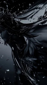 Liquid shadow figure emerges in a dark, fluid storm