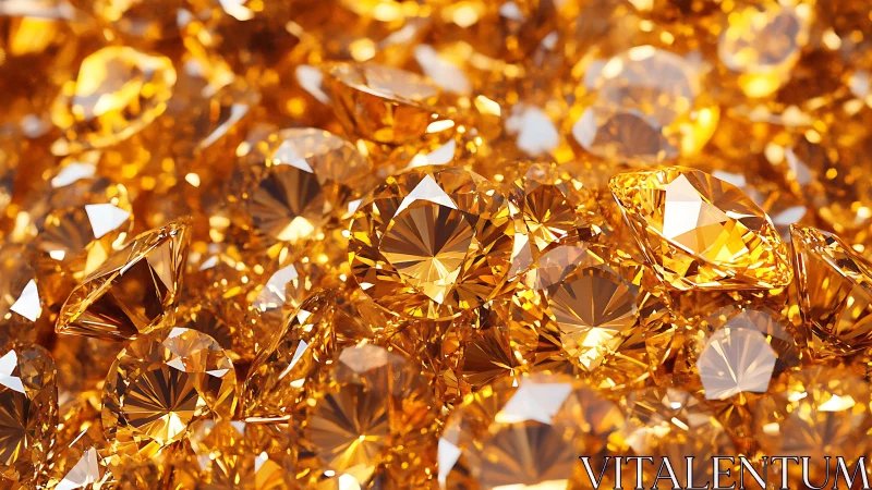 Dense macro array of faceted amber gemstones with caustic highlights