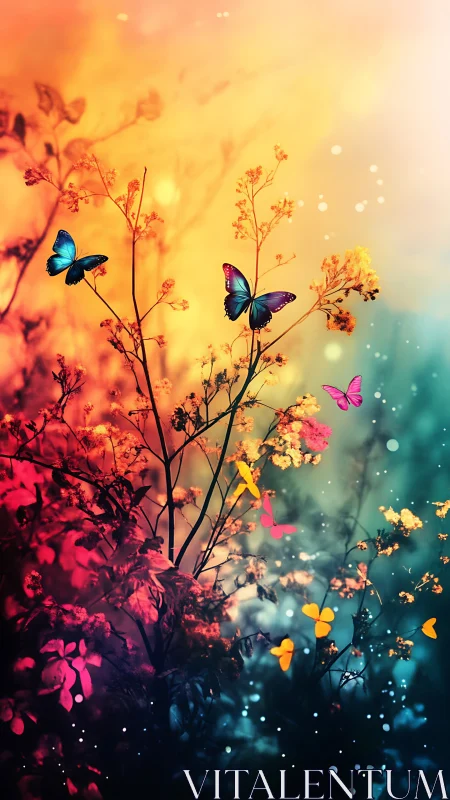 Chromatic meadow where twilight butterflies learn to glow.