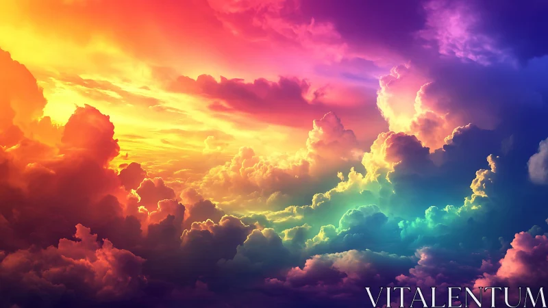 Cloud kingdoms ignite as a rainbow sunset rewrites the sky