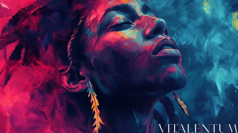 Color-drenched serenity rises between ember red and cool teal