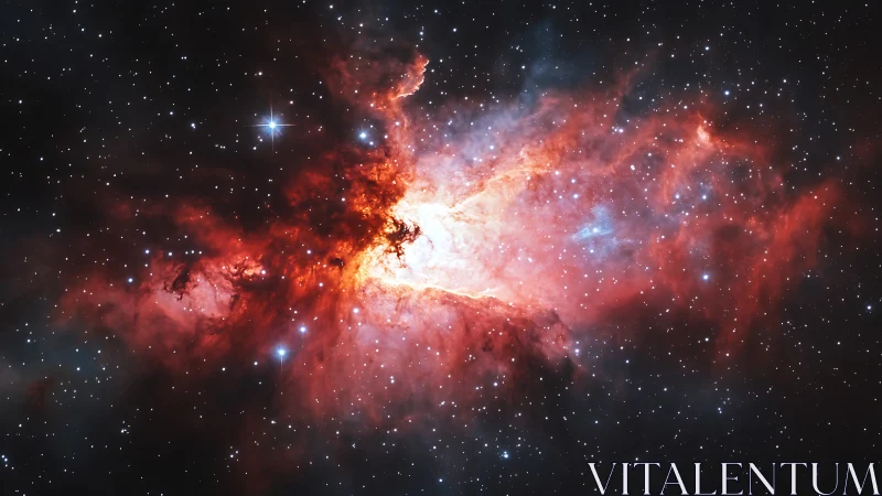 Ionized hydrogen nebula with turbulent emission filaments resolved.