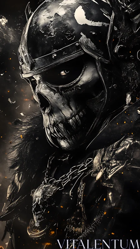 Armored skeletal warrior rendered in high-contrast detail