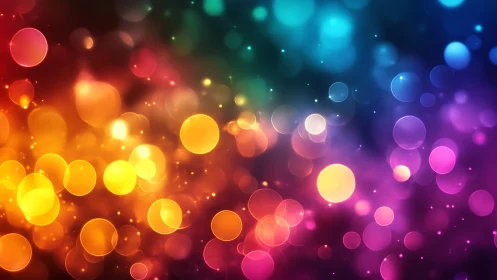 Multicolor bokeh light field forms a radiant abstract gradient