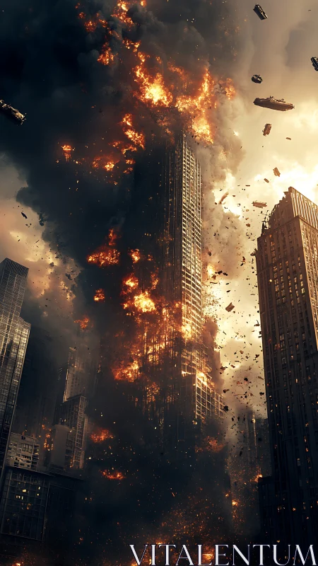 Skyscraper burns violently as explosions engulf facade