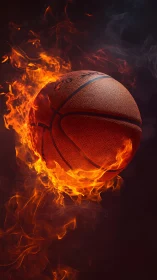High-detail flaming basketball with dynamic combustion plumes