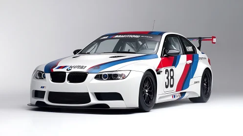 BMW GT race-prepared M3 coupé with aero kit and livery detailing.