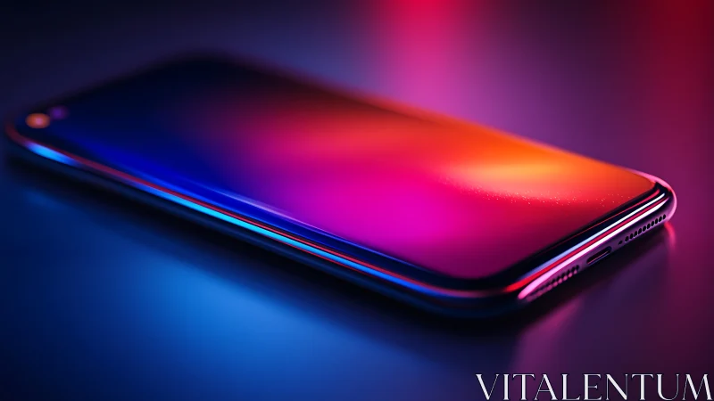 Stunning Modern Smartphone Glowing with Vibrant Neon Colors