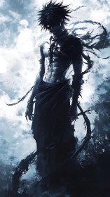 Shadowy anime wraith emerges from swirling stormlight