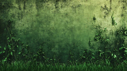 Whispering ivy brigade along a moss-kissed garden wall.