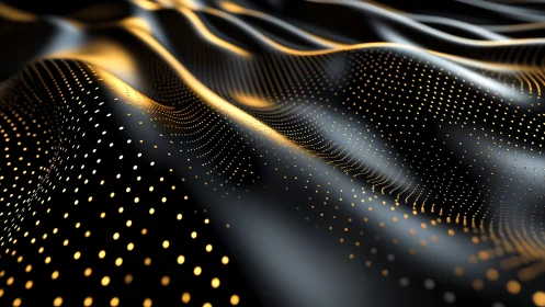 Parametric black surface with flowing golden particle wavefield