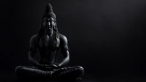 Midnight Shiva in stillness, carved from shadow and silence.