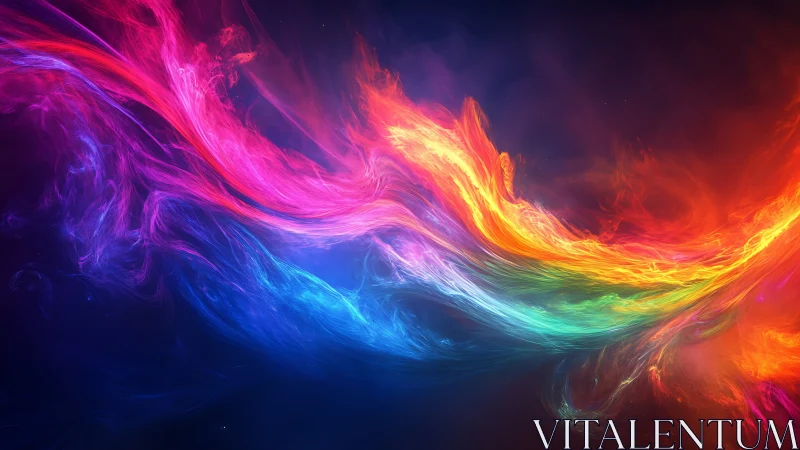 Colorful cosmic wave of swirling light drifts across space