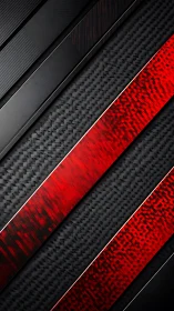 Bold red and black diagonal stripes with rich textured depth.