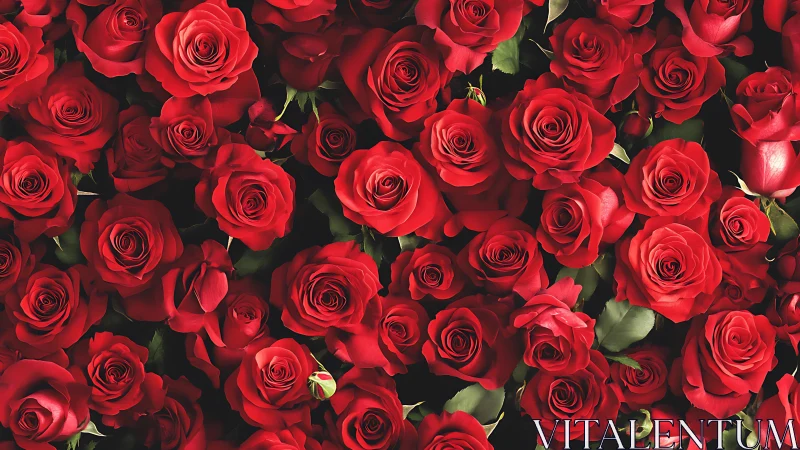 Crimson Sea: Luxuriant Red Roses in Full Bloom.