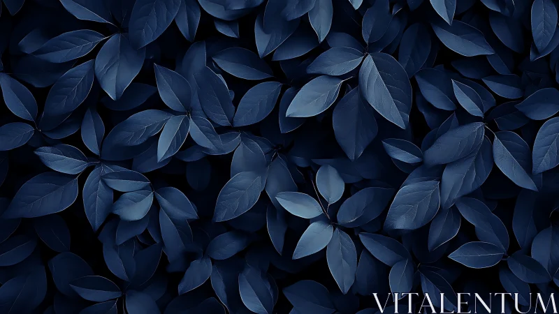 Deep navy botanical foliage pattern background.