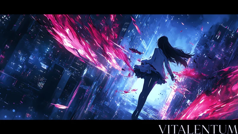 City-splitting skywalk lets a neon heroine rewrite gravity