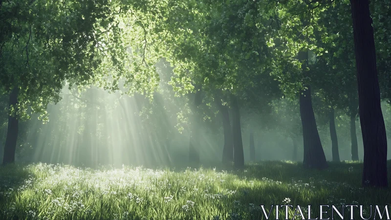 Verdant Cathedral: Where Light Dances Through Ancient Boughs