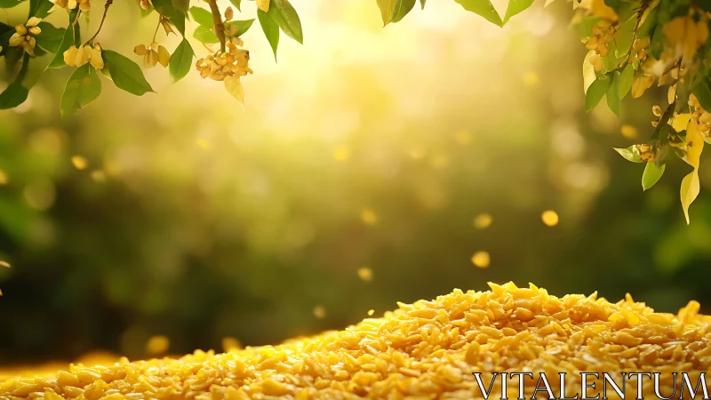 Golden petal harvest under honeyed afternoon sunlight.