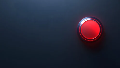 Glowing Red Button on Dark Background, Minimalist Digital Art.