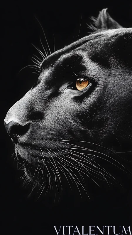 Side-lit black panther portrait isolates form in deep chiaroscuro