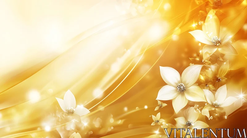 Golden Flowers in Radiant Light