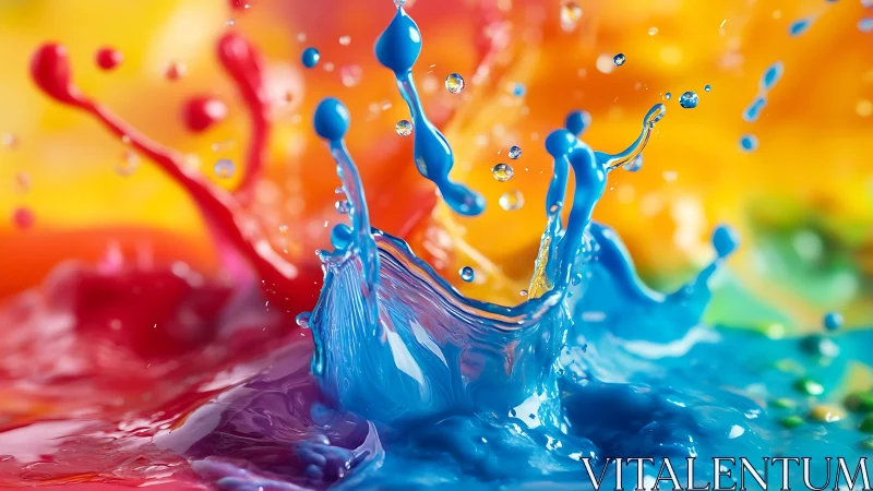 Exploding paint splashes capture vibrant motion in liquid color