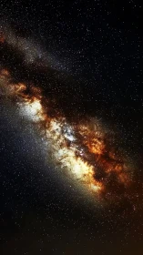 Dense Milky Way galactic core with star field in night sky.