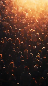 Sunlit crowd silhouettes dissolving into glowing haze.