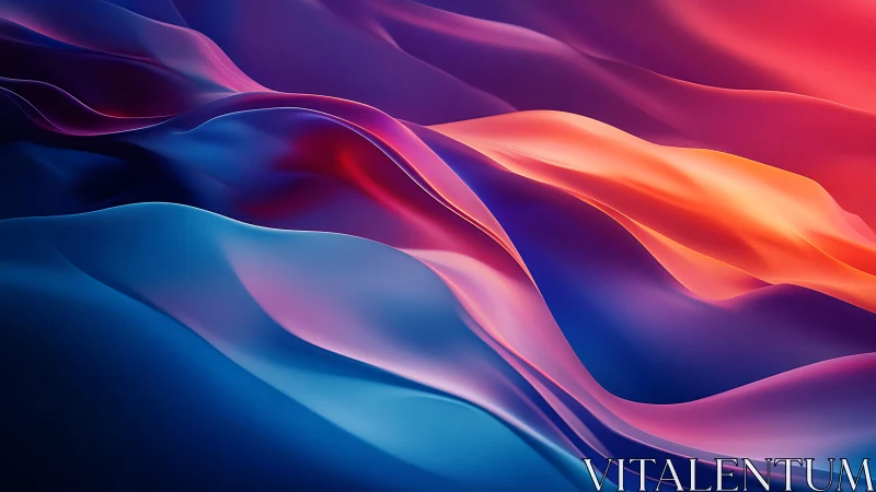 Digital painting of fluid chromatic waves in layered gradient fields.