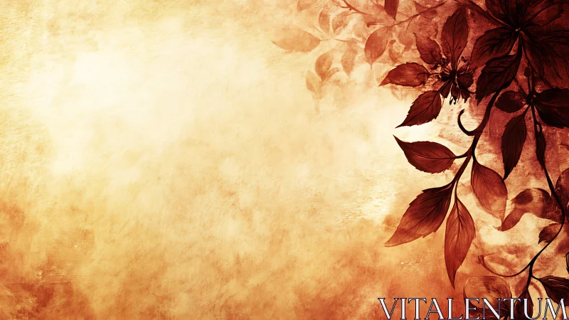 Floral silhouette on textured warm gradient background.